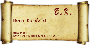 Born Karád névjegykártya